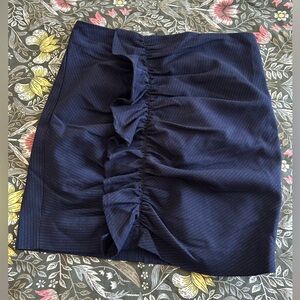 Mango Dark Blue Pencil Skirt with Ruffle Detail